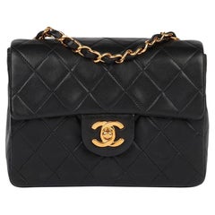 Chanel Black Quilted Lambskin Retro Square Mini Flap Bag