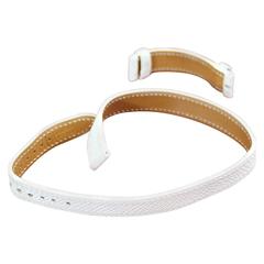 Hermes White Grained Leather  Double Tour Band