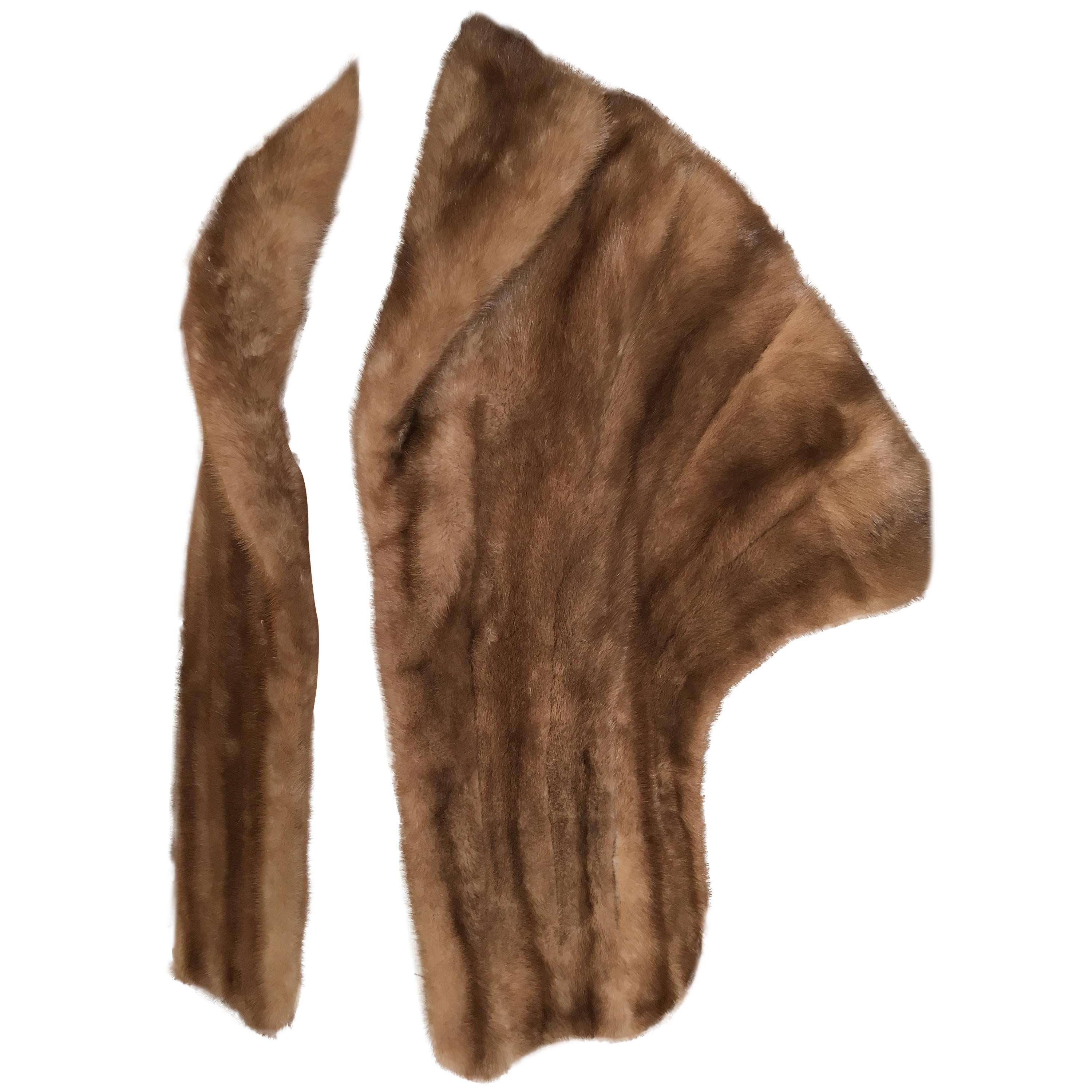 Schiaparelli Paris Luxurious Mink Fur Stole Wrap