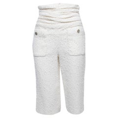 Chanel White Tweed Capri Pants S
