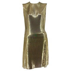 1994 H/W Gianni Versace Couture Gold Oroton Metallgeflecht Kettenhemd Top & Rock