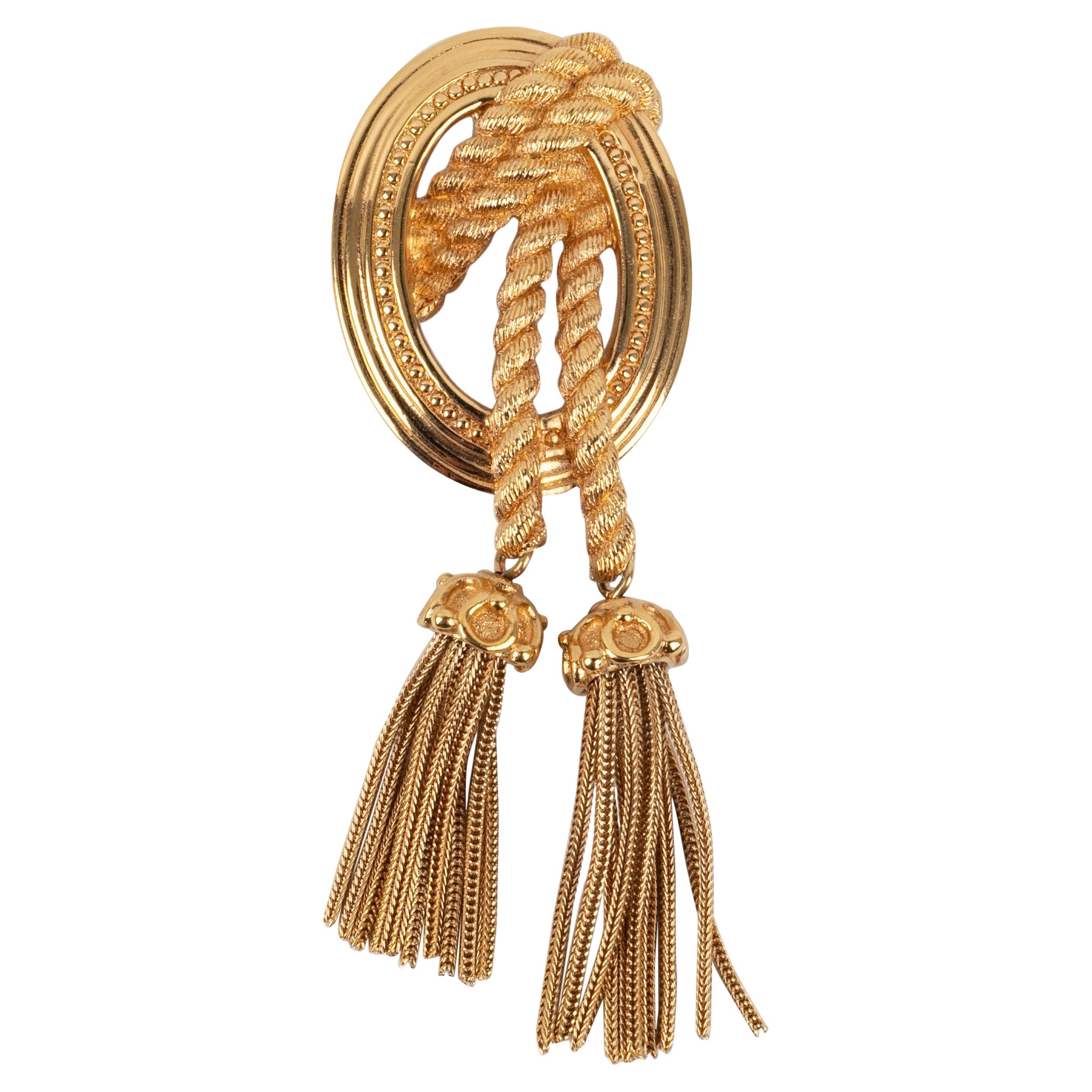 Dior Brooch in Gold-Plated Metal For Sale