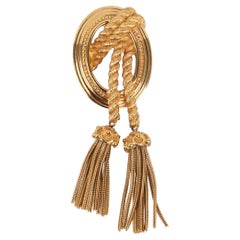 Retro Dior Brooch in Gold-Plated Metal