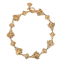Christian Dior Golden Metal Short Bee Necklace