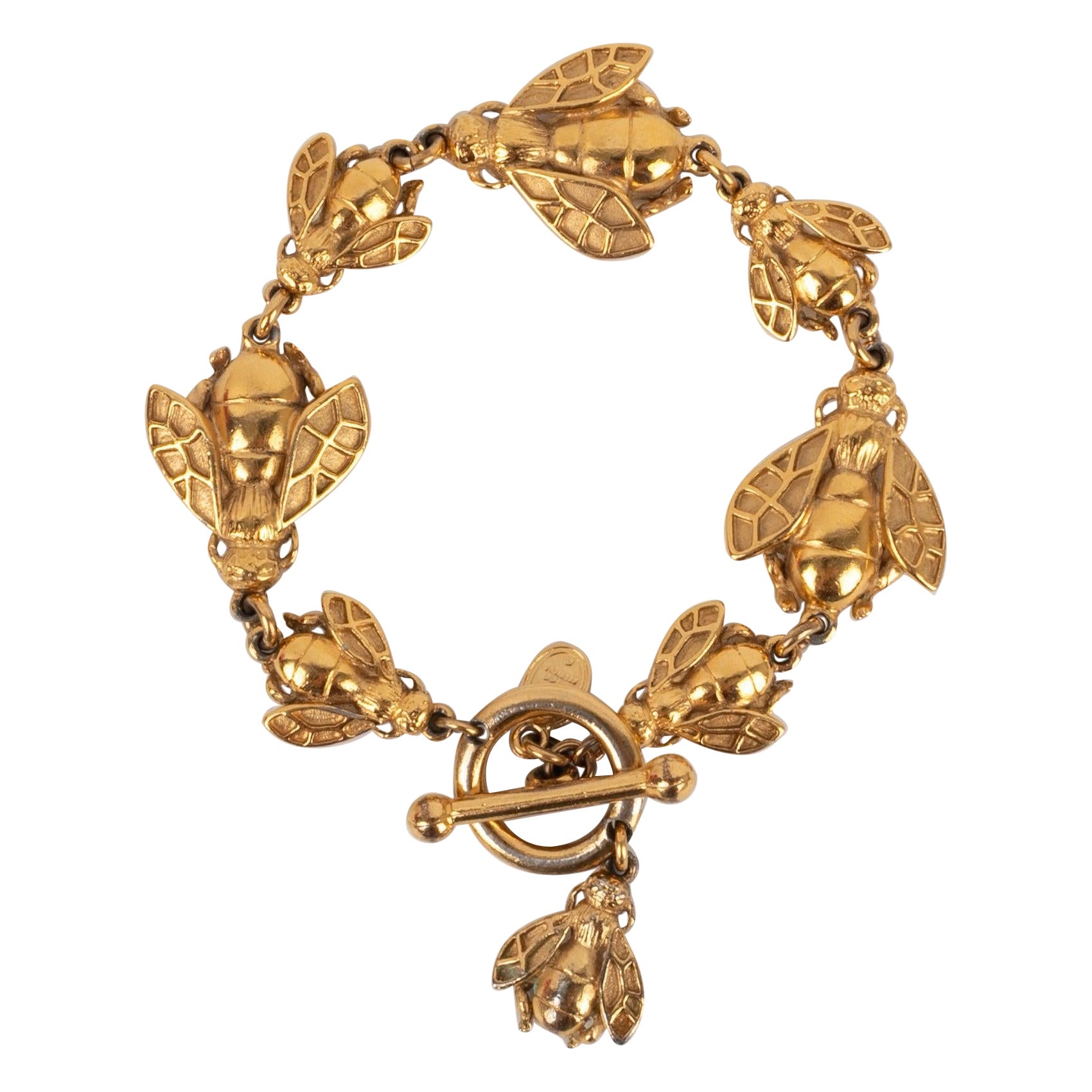 Christian Dior Golden Metal Bee Bracelet