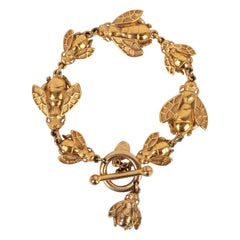 Christian Dior Golden Metal Bee Bracelet