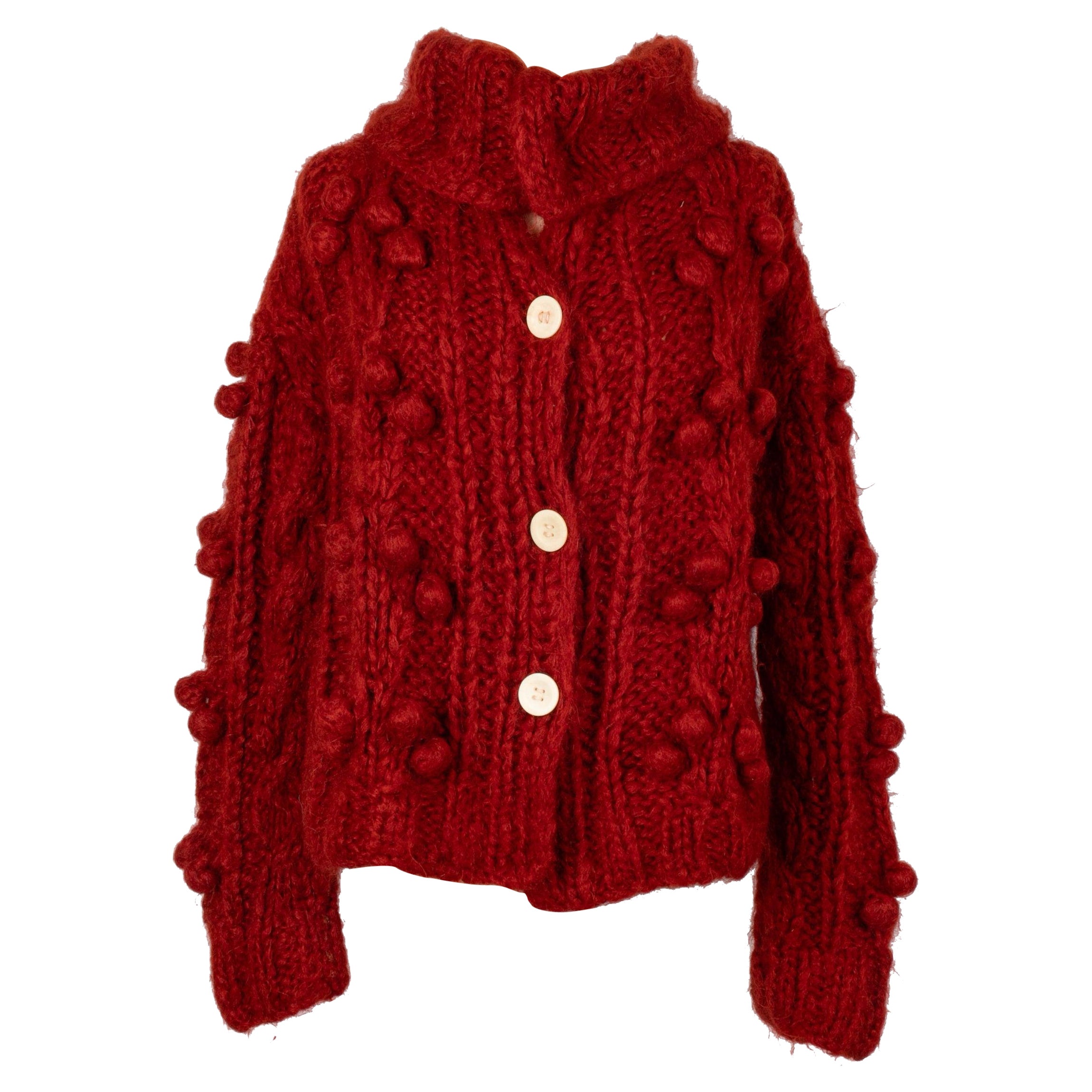 Christian Dior Red Mohair Cardigan, 1999