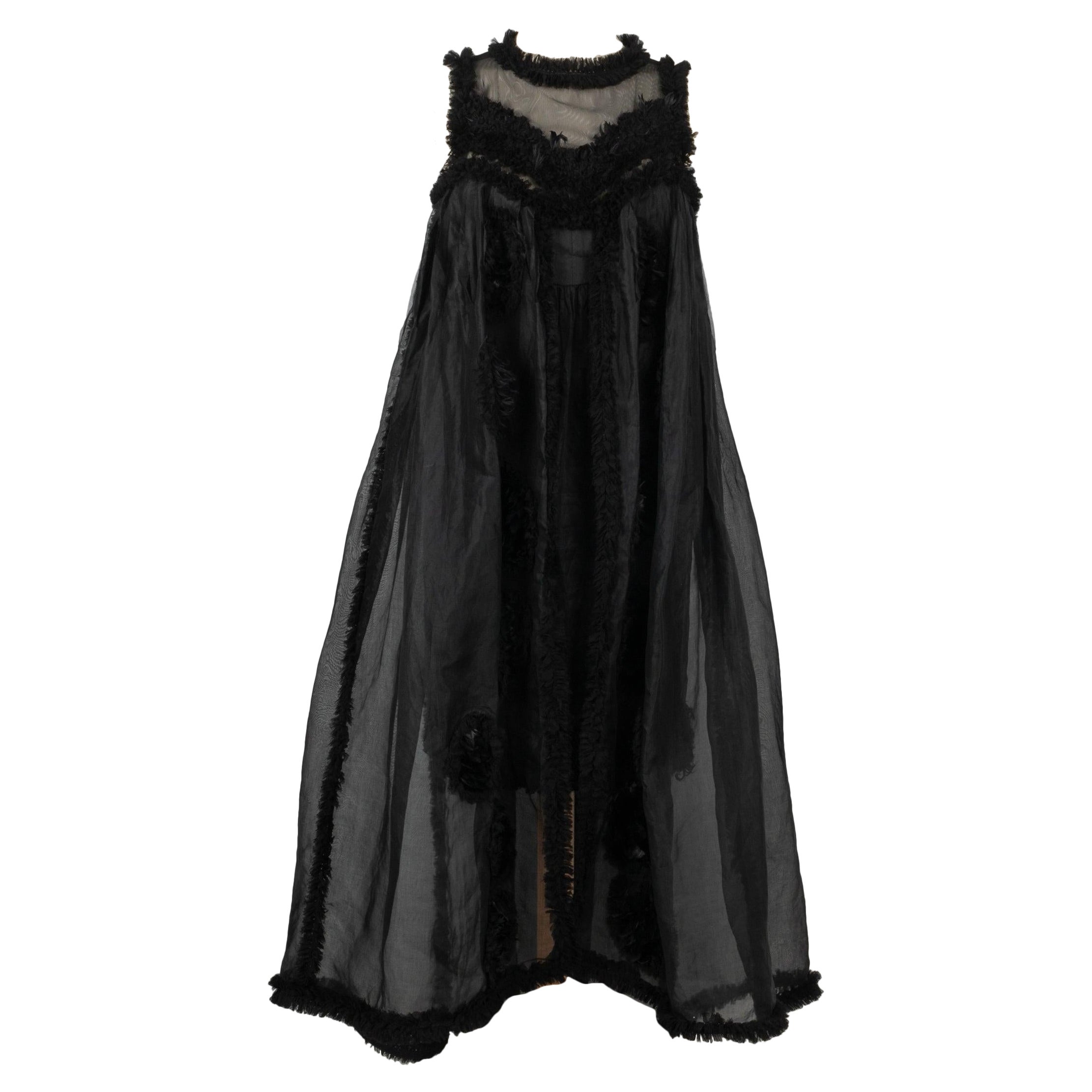 Robe noire en taffetas de soie Chanel, printemps 2011 en vente