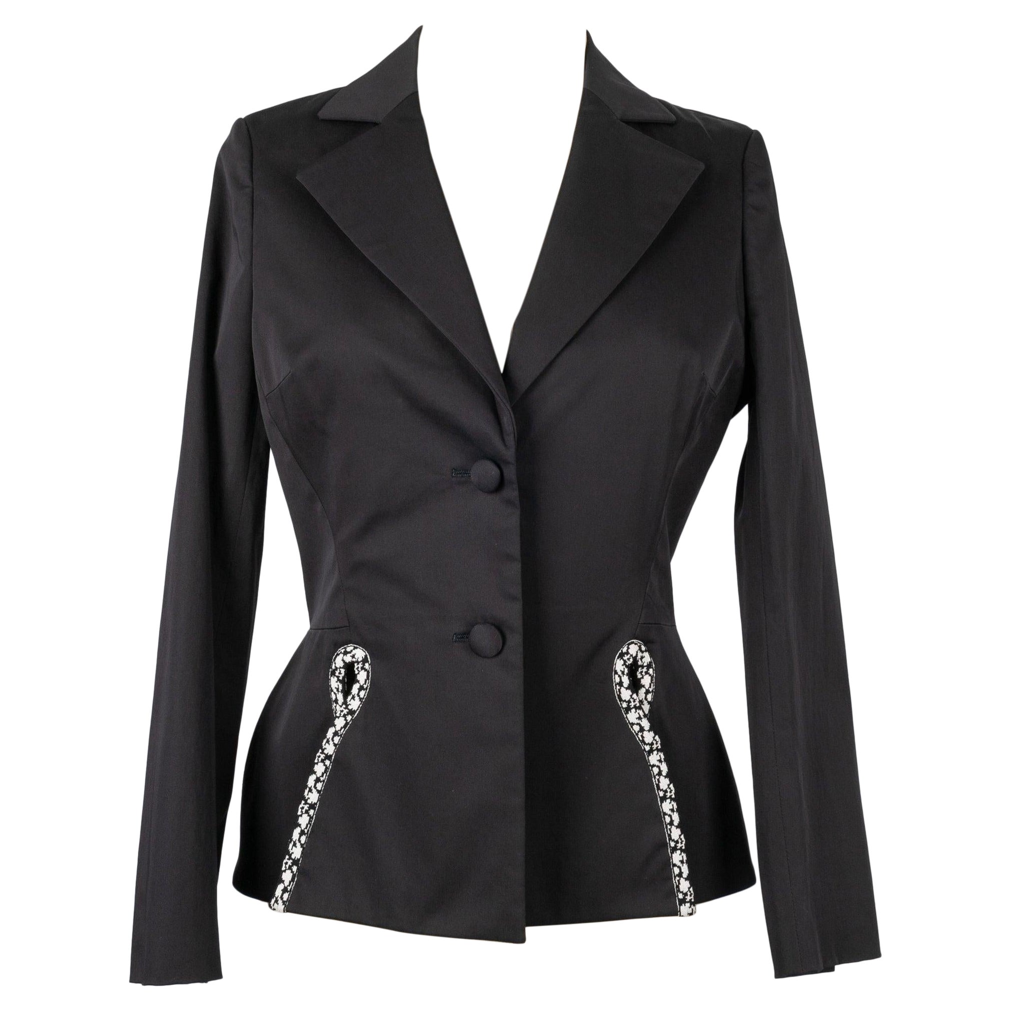 Christian Dior Black Blended Cotton Jacket, circa 2005 For Sale