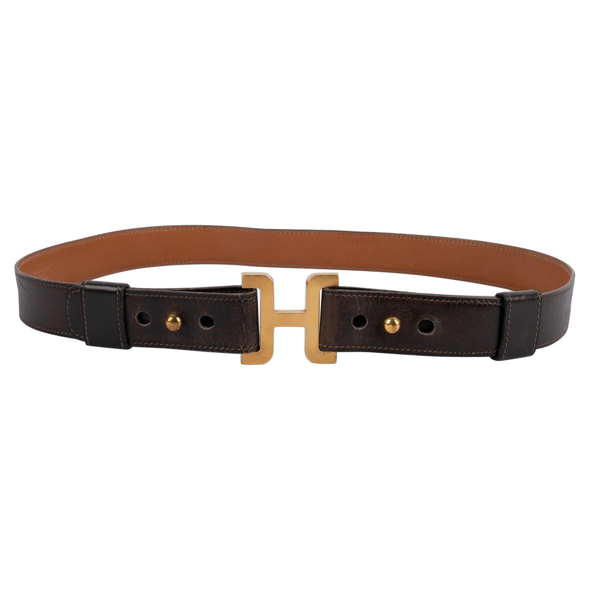 Hermès Brown Leather Belt For Sale
