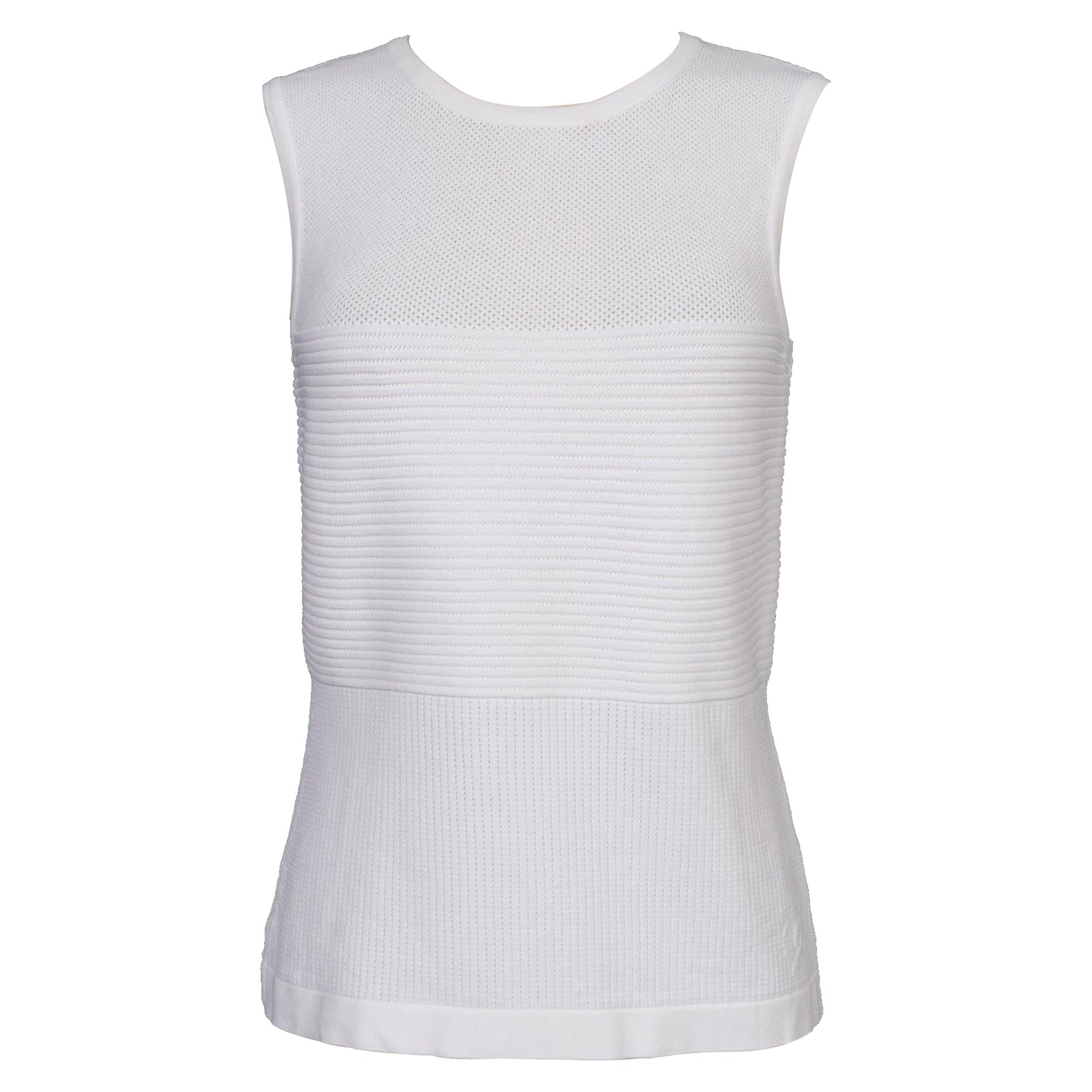 Chanel White Blended Cotton Top For Sale