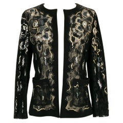 Chanel Embroidered Jacket in Suede and Lace with Sequins