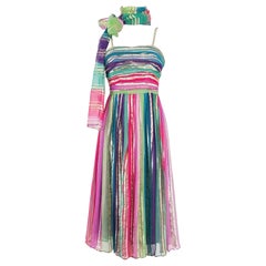 Retro Multi-Color Silk Dress