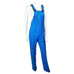 Ski overalls in blue stretch velvet by Jantzen Circa 1975