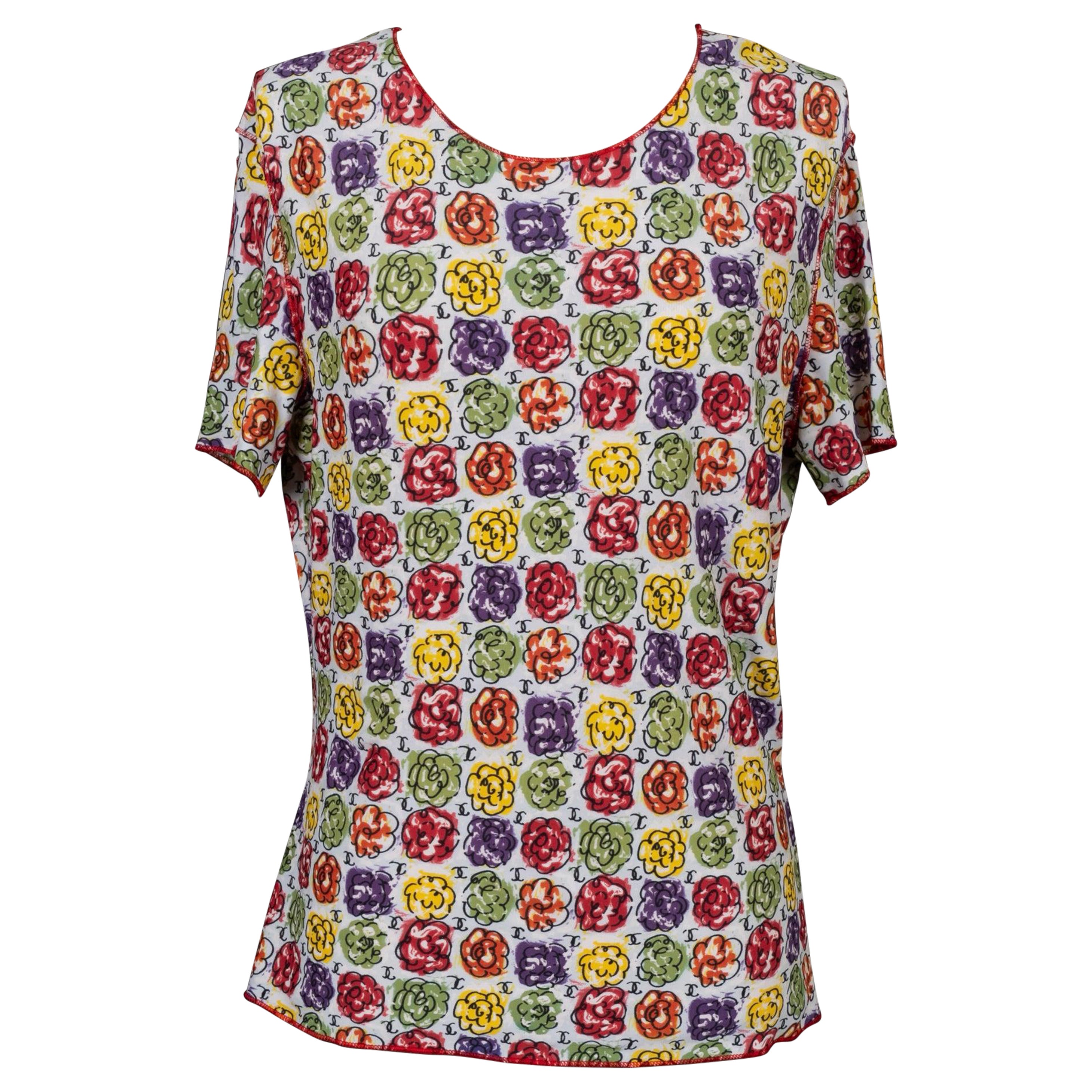 Chanel Floral Pattern Spring Top, 2000 For Sale