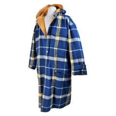 Trench-coat en laine écossaise pour homme par André Courrèges - France Circa 2000