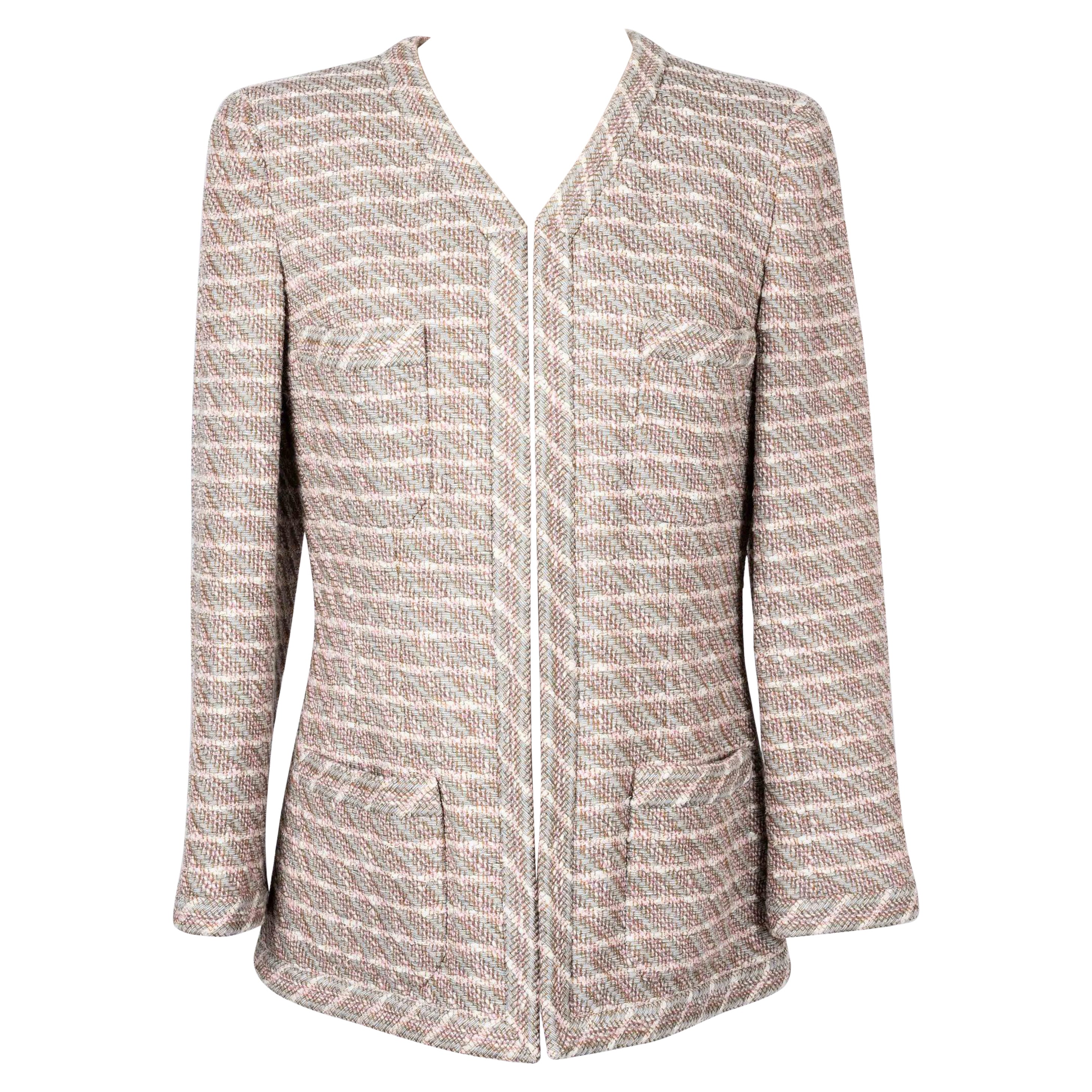 Chanel Tweed Jacket with Silk Lining, 2003 For Sale
