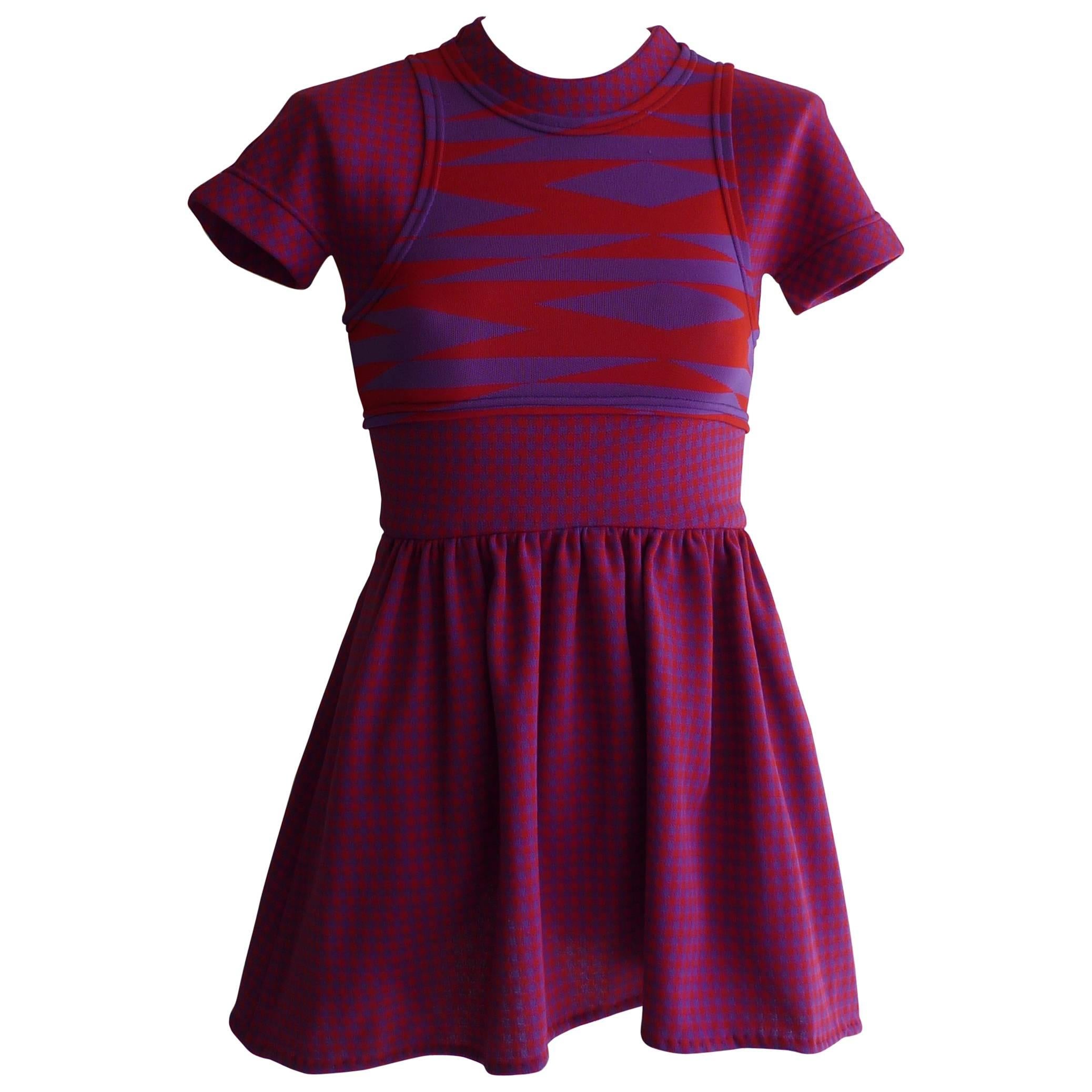 Early 1970s Rudi Gernreich OpArt Mini/Skater Dress