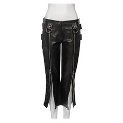 Used Dolce & Gabbana Black Leather Capri Pants, ss 2000