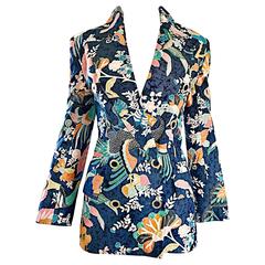 1970s Jean Louis Scherrer Couture Numbered Oriental Theme Double Breasted Jacket 9