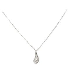 Tiffany & Co. Elsa Peretti Teardrop Diamond Platinum Pendant Necklace