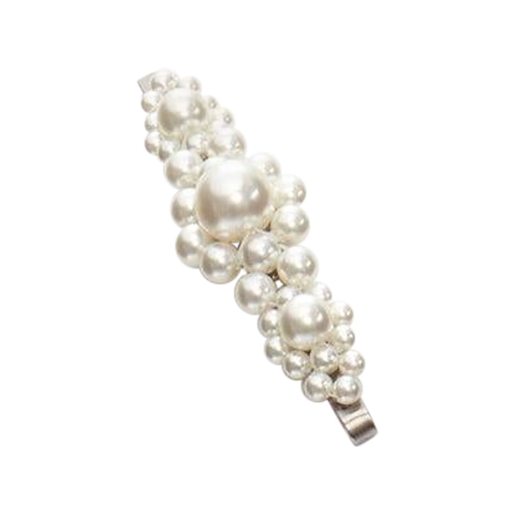 SIMONE ROCHA faux pearl embellished silver hair clip Single For Sale