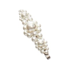SIMONE ROCHA faux pearl embellished silver hair clip Single