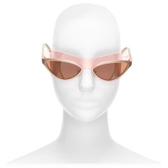 LOUIS VUITTON Ella Z0313U clear pink shield brown futuristic cateye sunglasses
