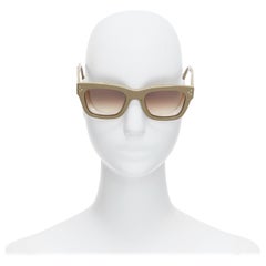 Celine SC1732 lunettes de soleil carrées en plastique kaki vert marron