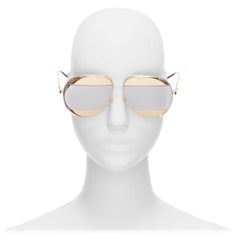 CHRISTINA DIOR Dior Split 1 gold metal mirrored silver aviator sunglasses