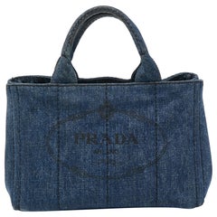 Prada Blue Denim Gardener's Tote