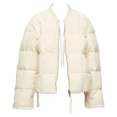 JIL SANDER + unisex cream water repellent 100% recycled cocoon puffer jacket M