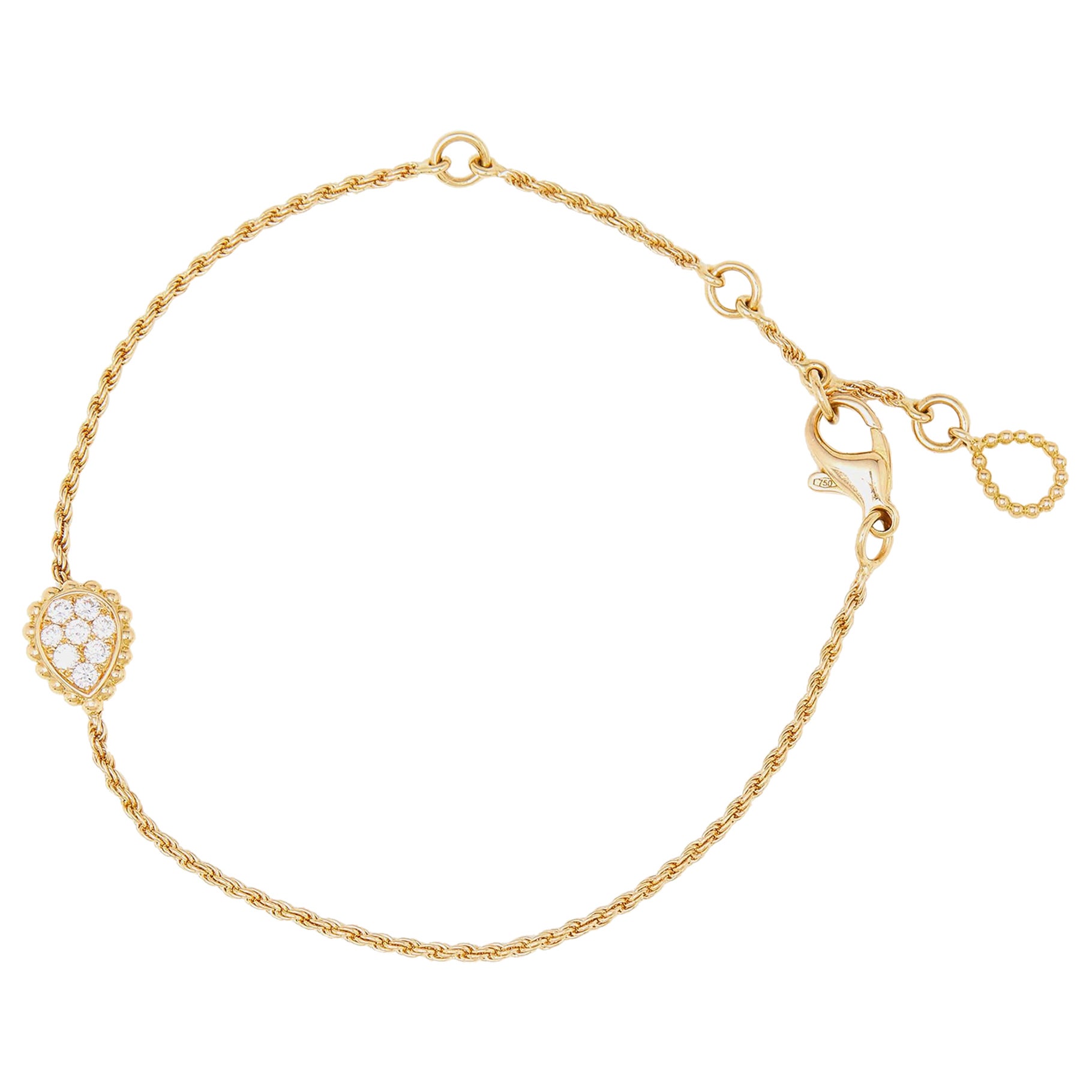 Bracelet à motif Boucheron Serpent Bohème en or jaune 18 carats et diamants XS