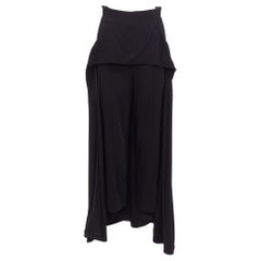 MATICEVSKI 2019 Manner black viscose blend skirt front cropped trousers  AU10 L
