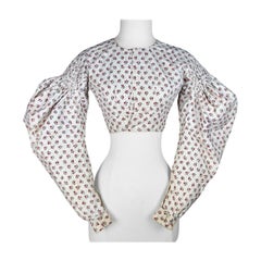 A Printed cotton Caraco with Mutton sleeves - France Circa 1830