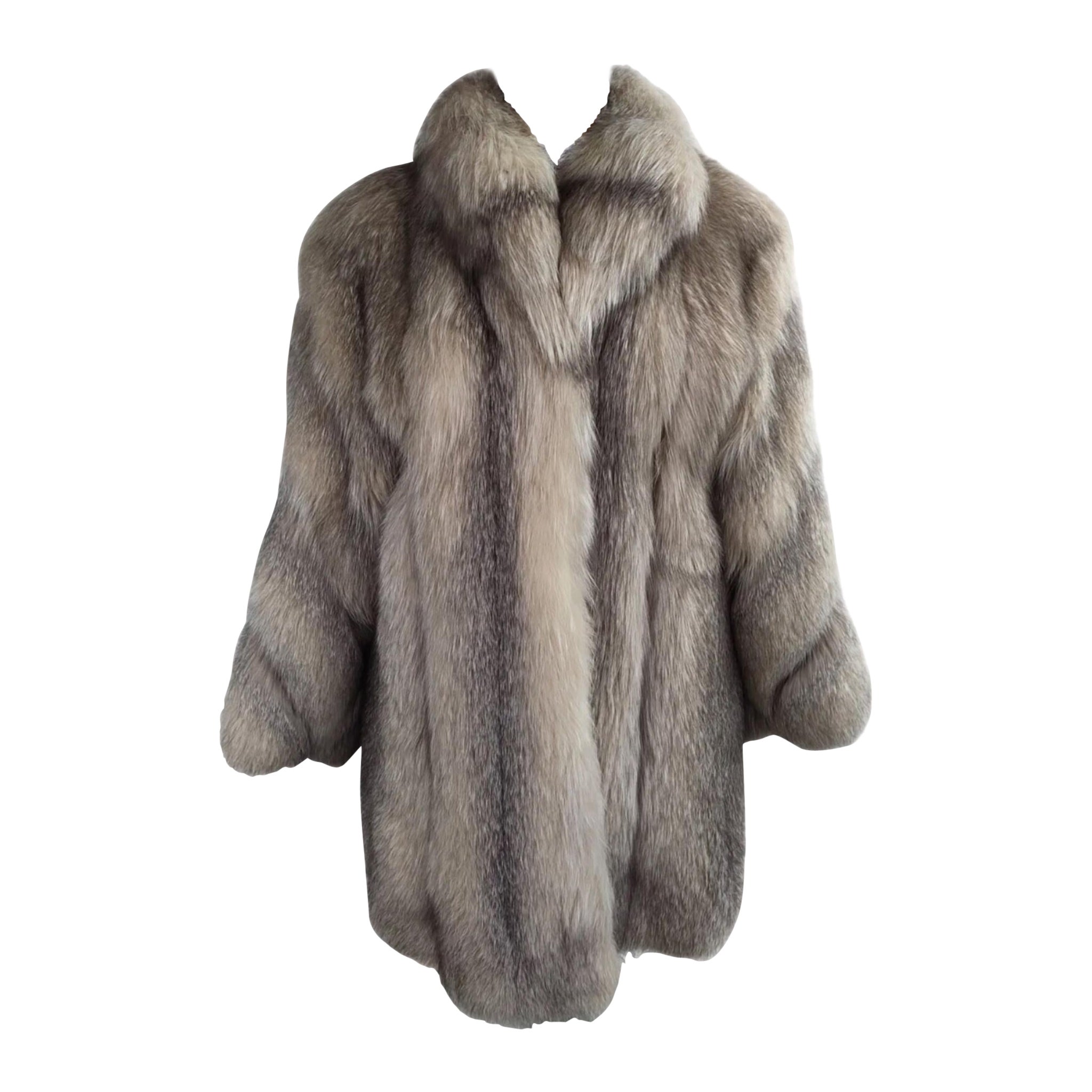 Brand new lightweight saga crystal fox fur coat size 12 L