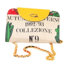 Moschino Cheap and Chic multicolour leather and textiles  clutch bag. C1992