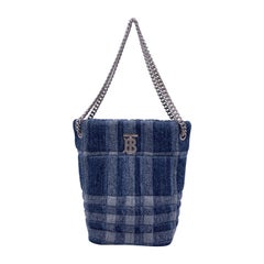 Petit sac à bandoulière Lola en denim bleu matelassé Burberry