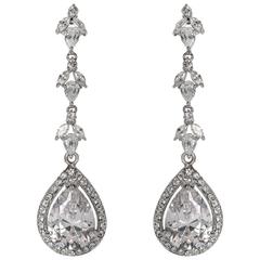 Charming Long Faux Diamond Vine Earrings 11