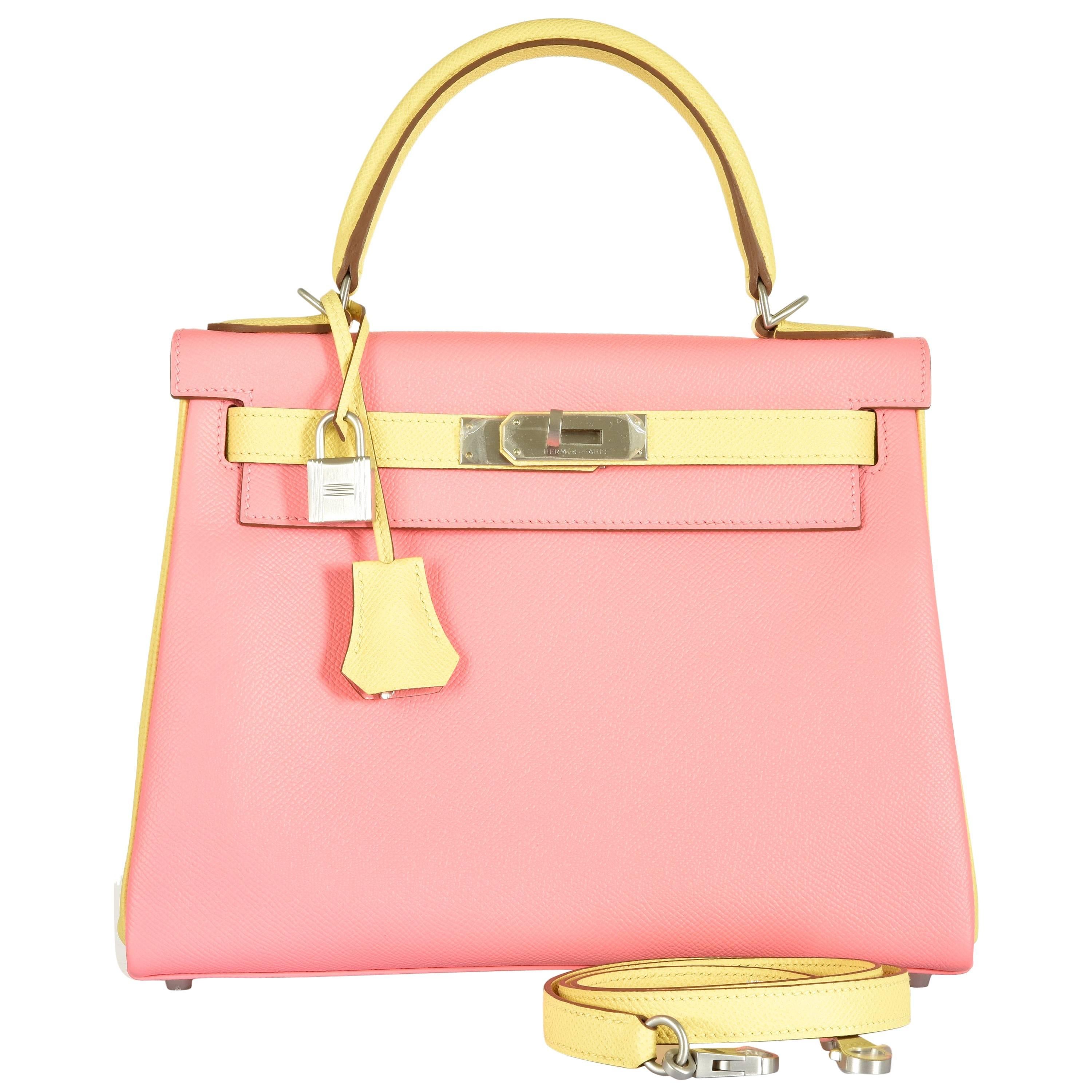 Hermes Kelly Bag 28cm HSS Special Order Rose Confetti 
Jaune Poussin BPH