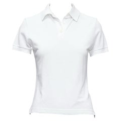 HERMES weißes Baumwoll-Piqué H mit gesticktem Logo Slim Fit Poloshirt S