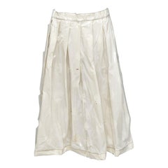 COMME DES GARCONS BLACK 2017 cream 100% cotton laminated overlay canvas skirt S