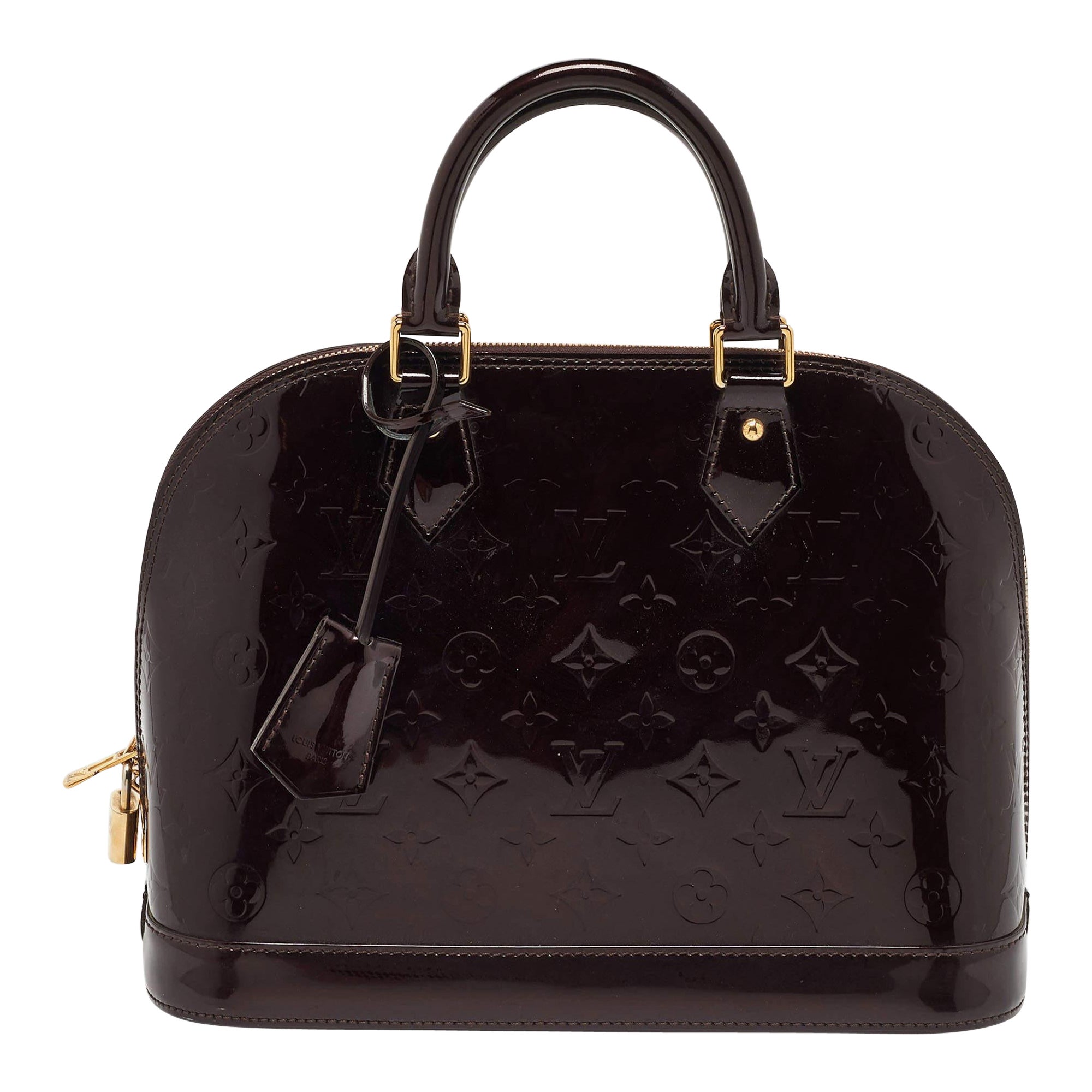 Louis Vuitton Amarante Monogram Vernis Alma PM Bag For Sale