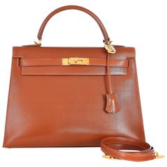 Hermes Kelly 32CM Kelly Noisette Caramel Brown with Gold Hardware JaneFinds 4