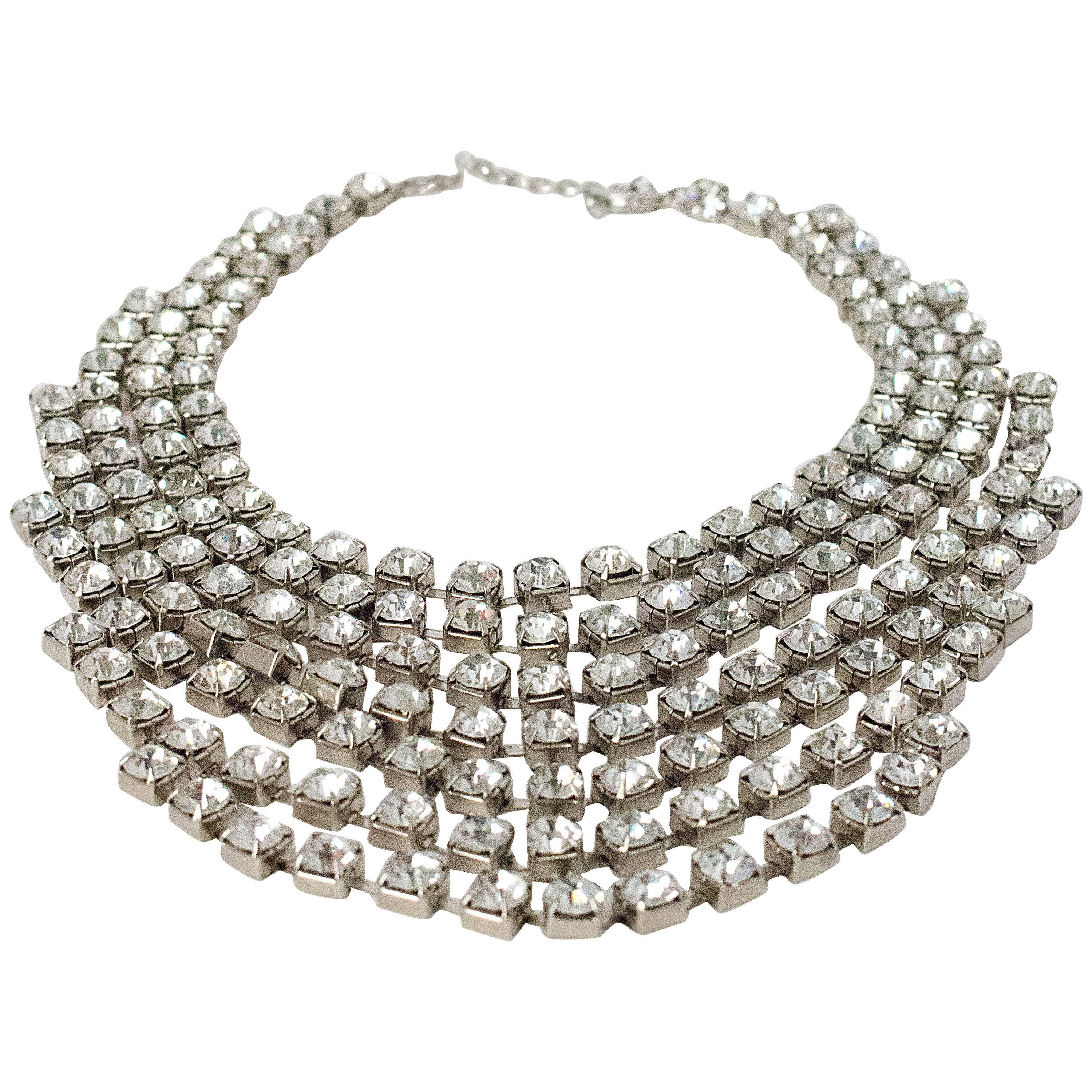 80s Tiered Crystal Necklace