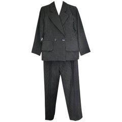 Yves Saint Laurent Rive Gauche Pin Strip Pants Suit 1980's