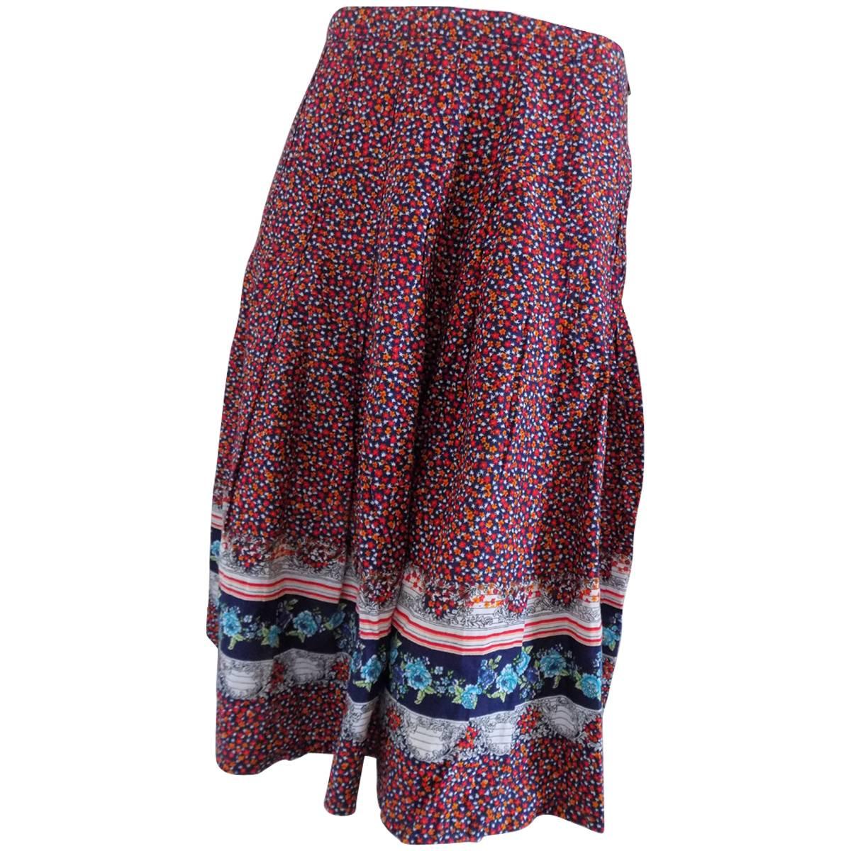 Multicolor vintage long skirt