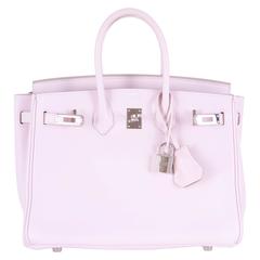 Hermes 25cm Birkin Pink Dragee palladium hardware JaneFinds