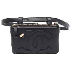 Chanel Black Leather CC Mania Waist Bag