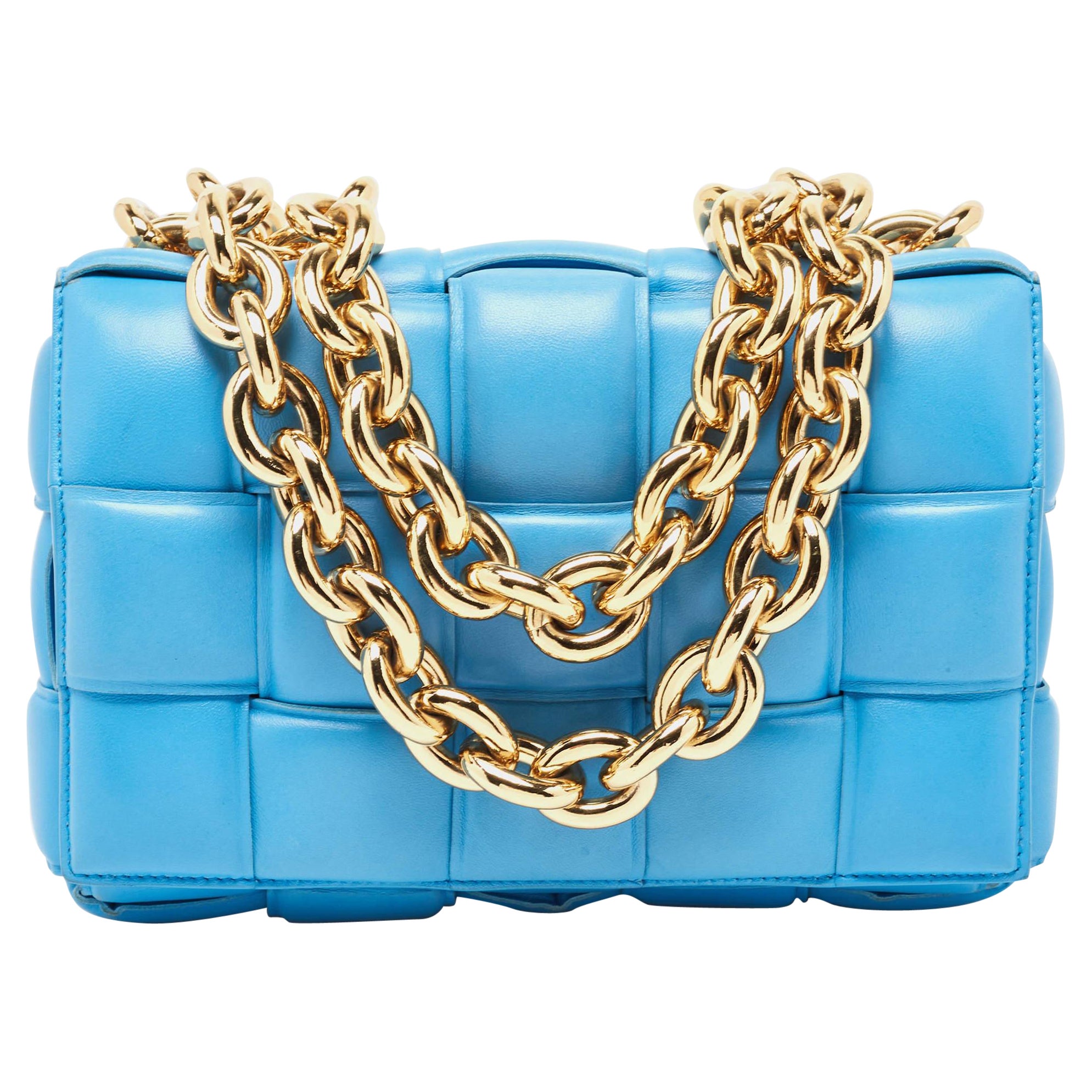 Bottega Veneta Blue Padded Leather Cassette Shoulder Bag